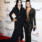 CANNES, FRANCE - MAY 19: Dita Von Teese and actress Eva Longoria attends the 'Global Gift Gala' 2013 presented by Eva Longoria at Carlton Hotel on May 19, 2013 in Cannes, France. (Photo by Andreas Rentz/Global Gift Gala/French Select via Getty Images) *** Local Caption *** Dita Von Teese;Eva Longoria
