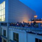 France, Bouches du Rhone (13), Marseille, 3e arrondissement, quartier la Belle de Mai, la Friche, la Tour Panorama, architectes Matthieu Poitevin et Pascal Reynaud et le toit-terrasse lors de la soiree d'inauguration du Printemps de l'Art Contemporain