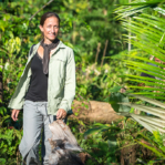 Celine Cousteau in the Kulina village of Pedro Flores in the Vale do Javari, Brazil.