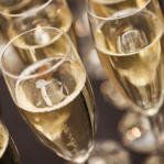 Close up of glasses with Sparkling Champagne
